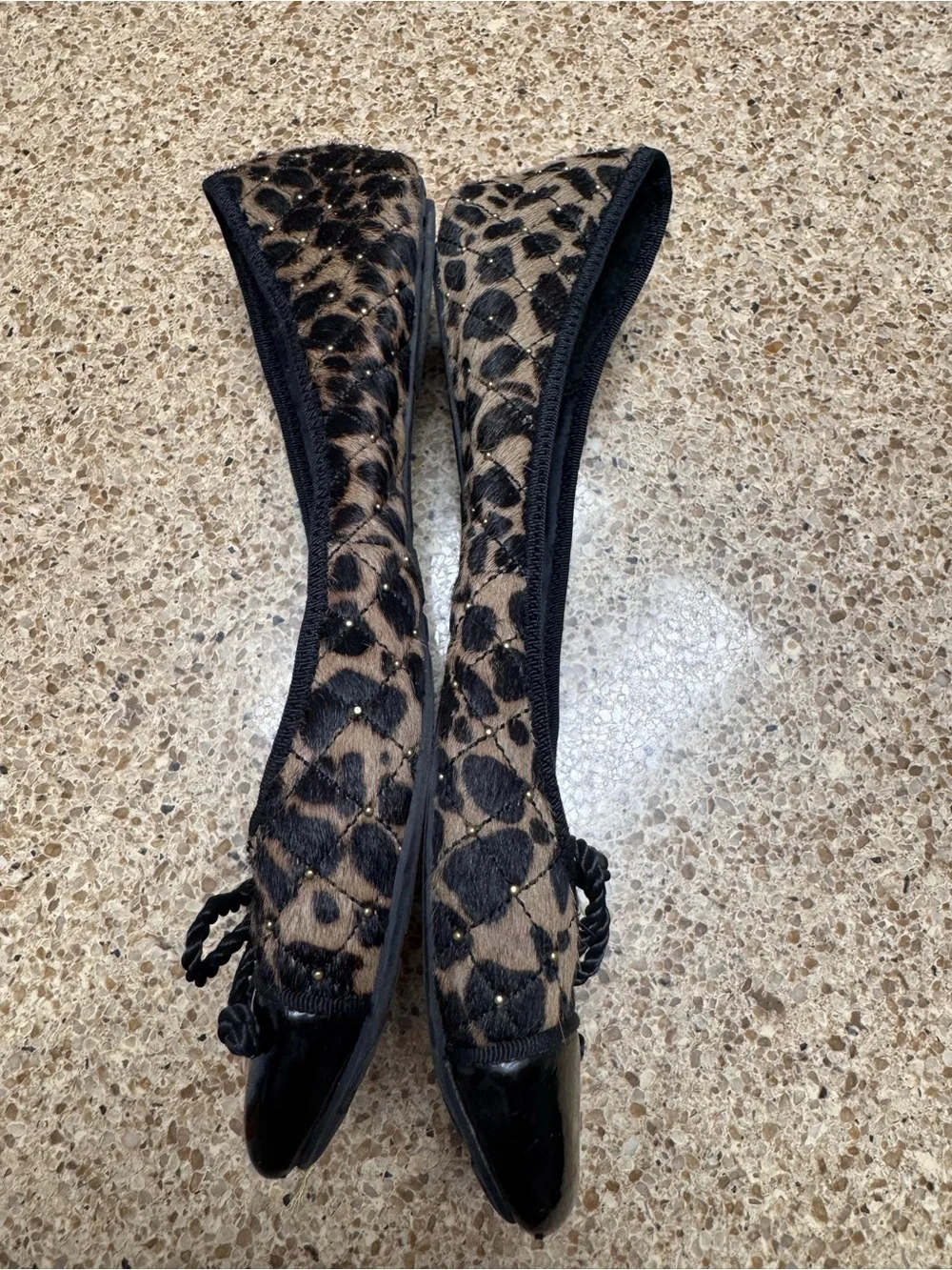 Sam Edelman Leopard-Print Ballet Flats with Black Cap Toe